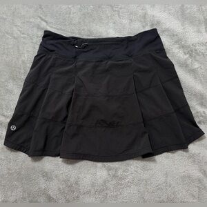Lululemon Pace Rival Skirt Women’s 4 Black Mid Rise Lined Gym Tennis